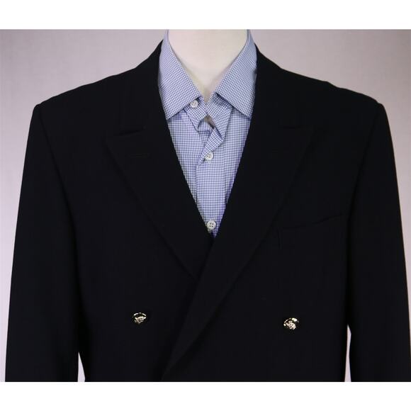 Smith's Bermuda London Samuel Cooper Navy Blue Double Breasted Wool Blazer 40R - Picture 3 of 9